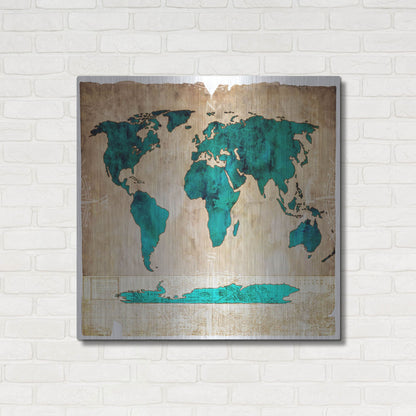 Luxe Metal Art 'Sea Map I' by Lightbox Journal, Metal Wall Art,36x36