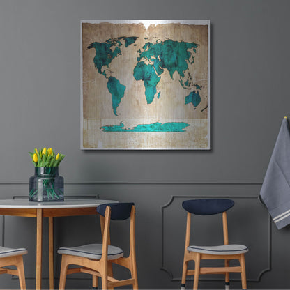 Luxe Metal Art 'Sea Map I' by Lightbox Journal, Metal Wall Art,36x36