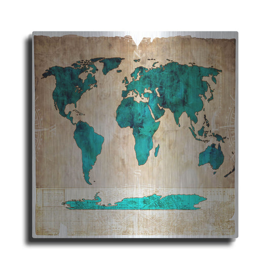 Luxe Metal Art 'Sea Map I' by Lightbox Journal, Metal Wall Art