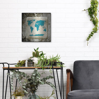 Luxe Metal Art 'Sea Map II' by Lightbox Journal, Metal Wall Art,12x12