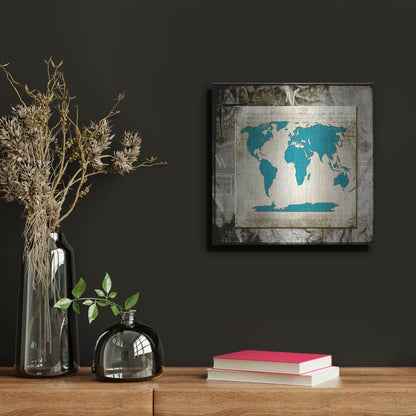 Luxe Metal Art 'Sea Map II' by Lightbox Journal, Metal Wall Art,12x12