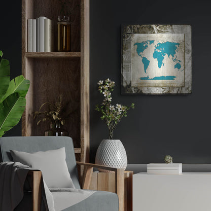 Luxe Metal Art 'Sea Map II' by Lightbox Journal, Metal Wall Art,24x24