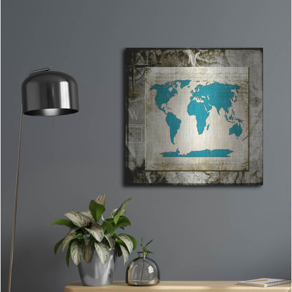Luxe Metal Art 'Sea Map II' by Lightbox Journal, Metal Wall Art,24x24