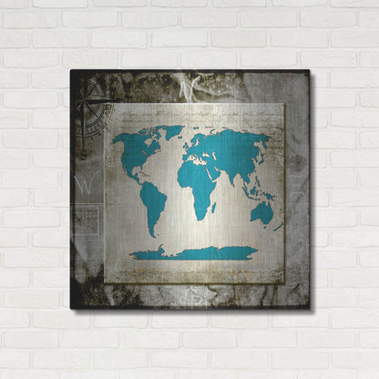 Luxe Metal Art 'Sea Map II' by Lightbox Journal, Metal Wall Art,36x36
