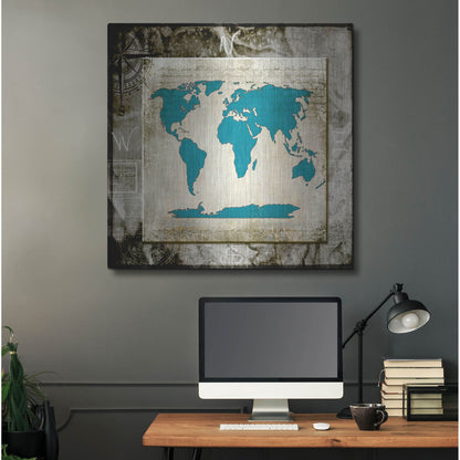 Luxe Metal Art 'Sea Map II' by Lightbox Journal, Metal Wall Art,36x36