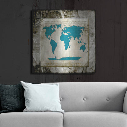 Luxe Metal Art 'Sea Map II' by Lightbox Journal, Metal Wall Art,36x36