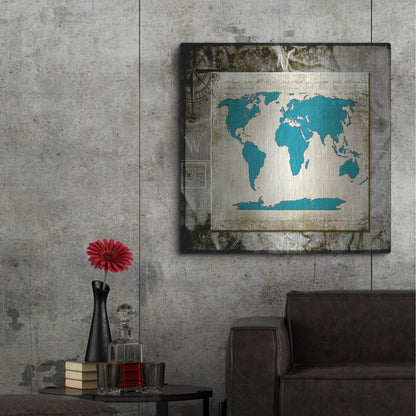 Luxe Metal Art 'Sea Map II' by Lightbox Journal, Metal Wall Art,36x36