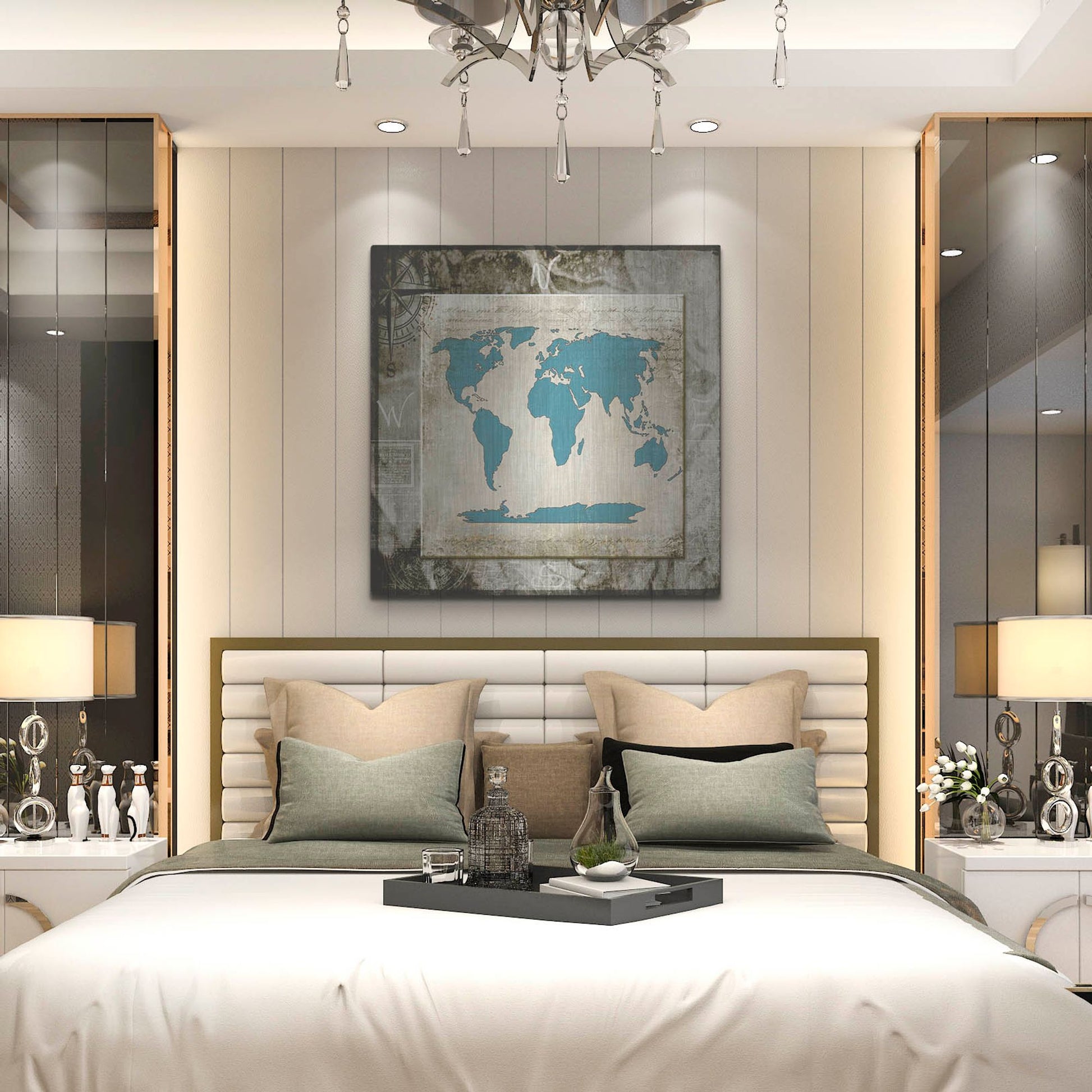 Luxe Metal Art 'Sea Map II' by Lightbox Journal, Metal Wall Art,36x36