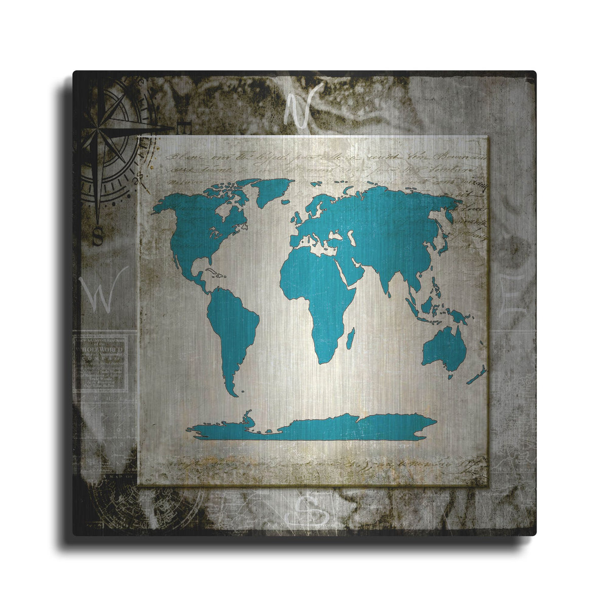 Luxe Metal Art 'Sea Map II' by Lightbox Journal, Metal Wall Art