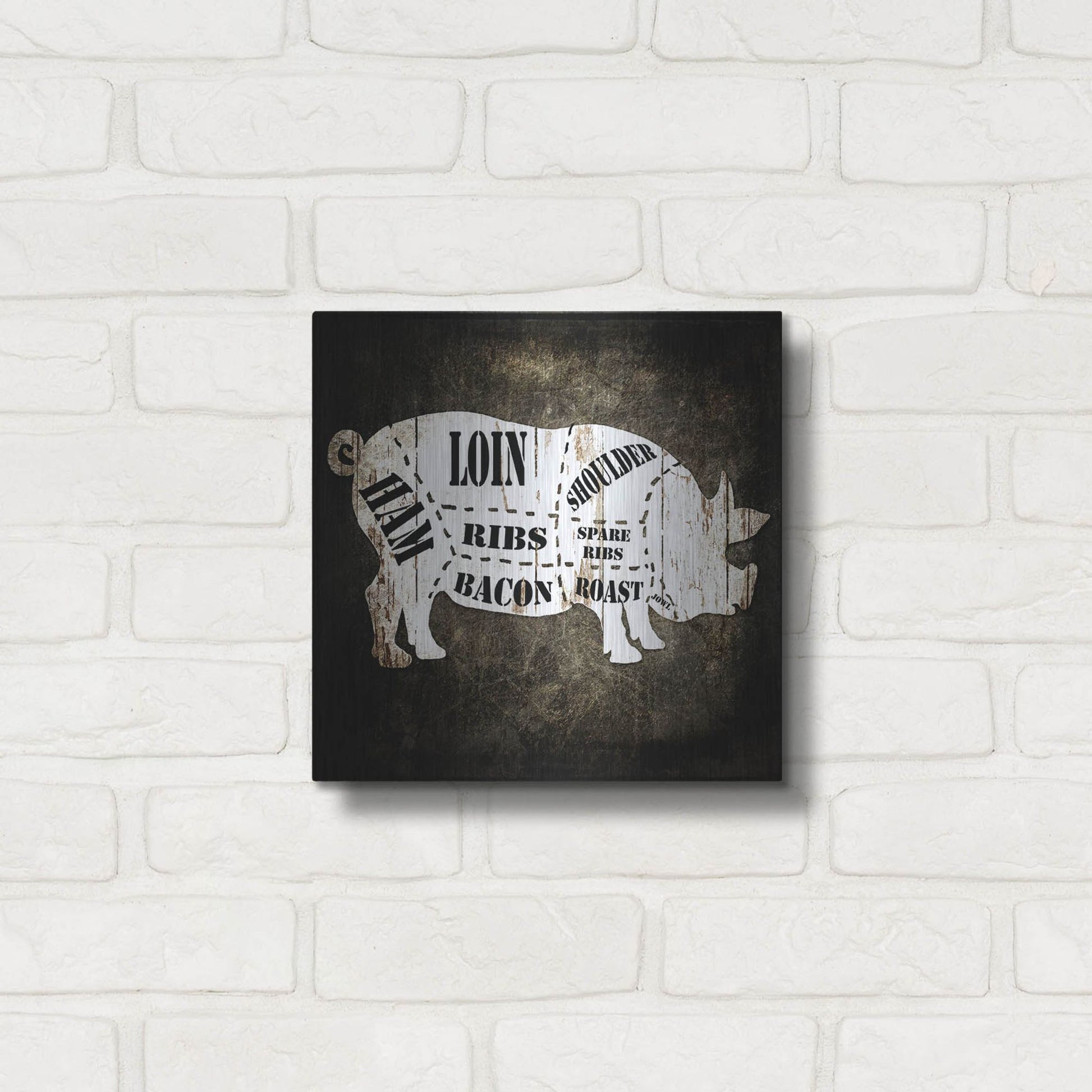 Luxe Metal Art 'Butcher Shop I' by Lightbox Journal, Metal Wall Art,12x12