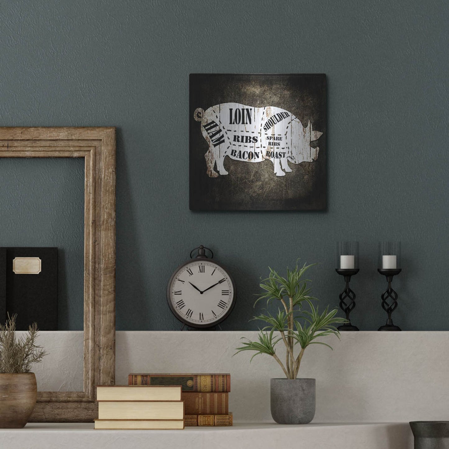 Luxe Metal Art 'Butcher Shop I' by Lightbox Journal, Metal Wall Art,12x12