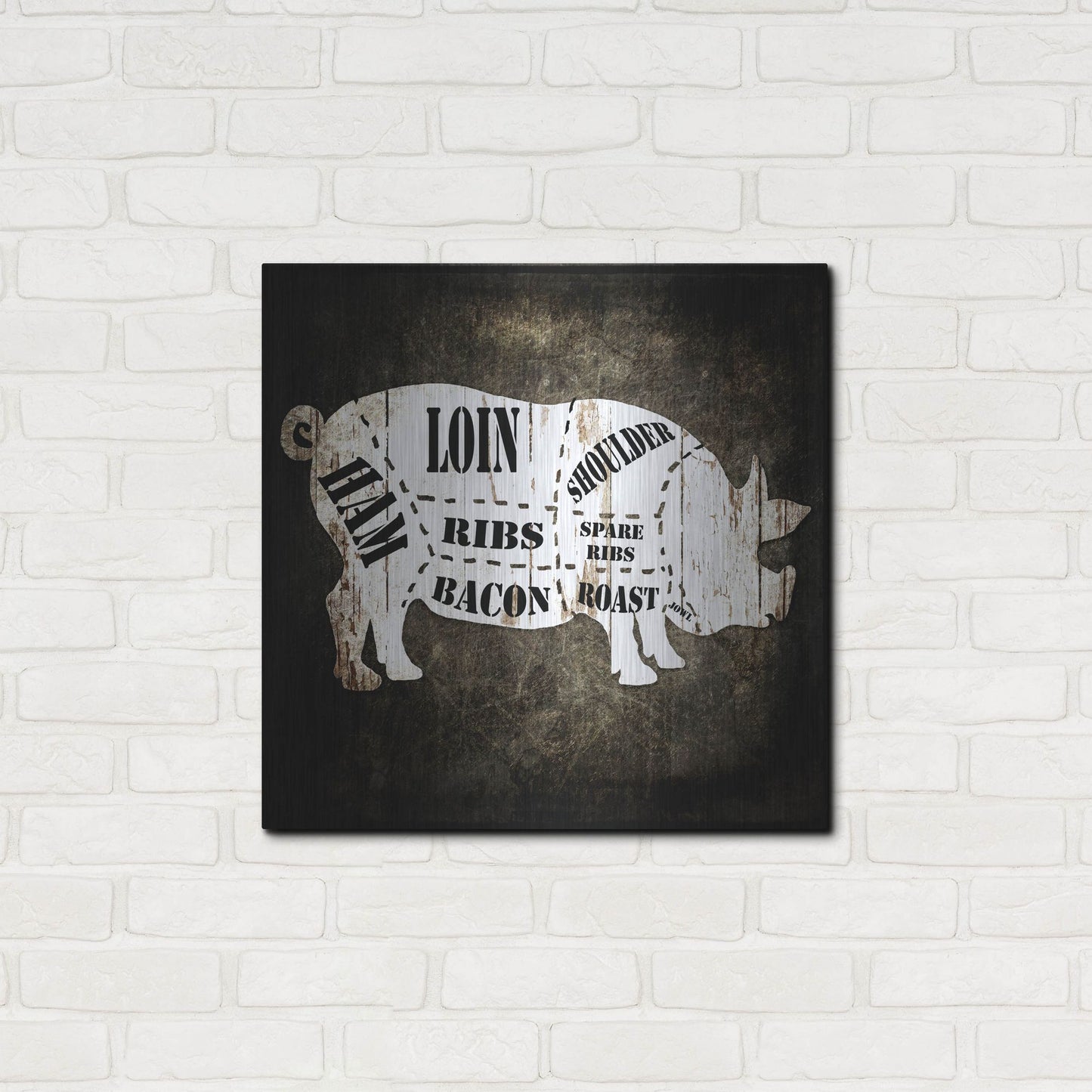 Luxe Metal Art 'Butcher Shop I' by Lightbox Journal, Metal Wall Art,24x24