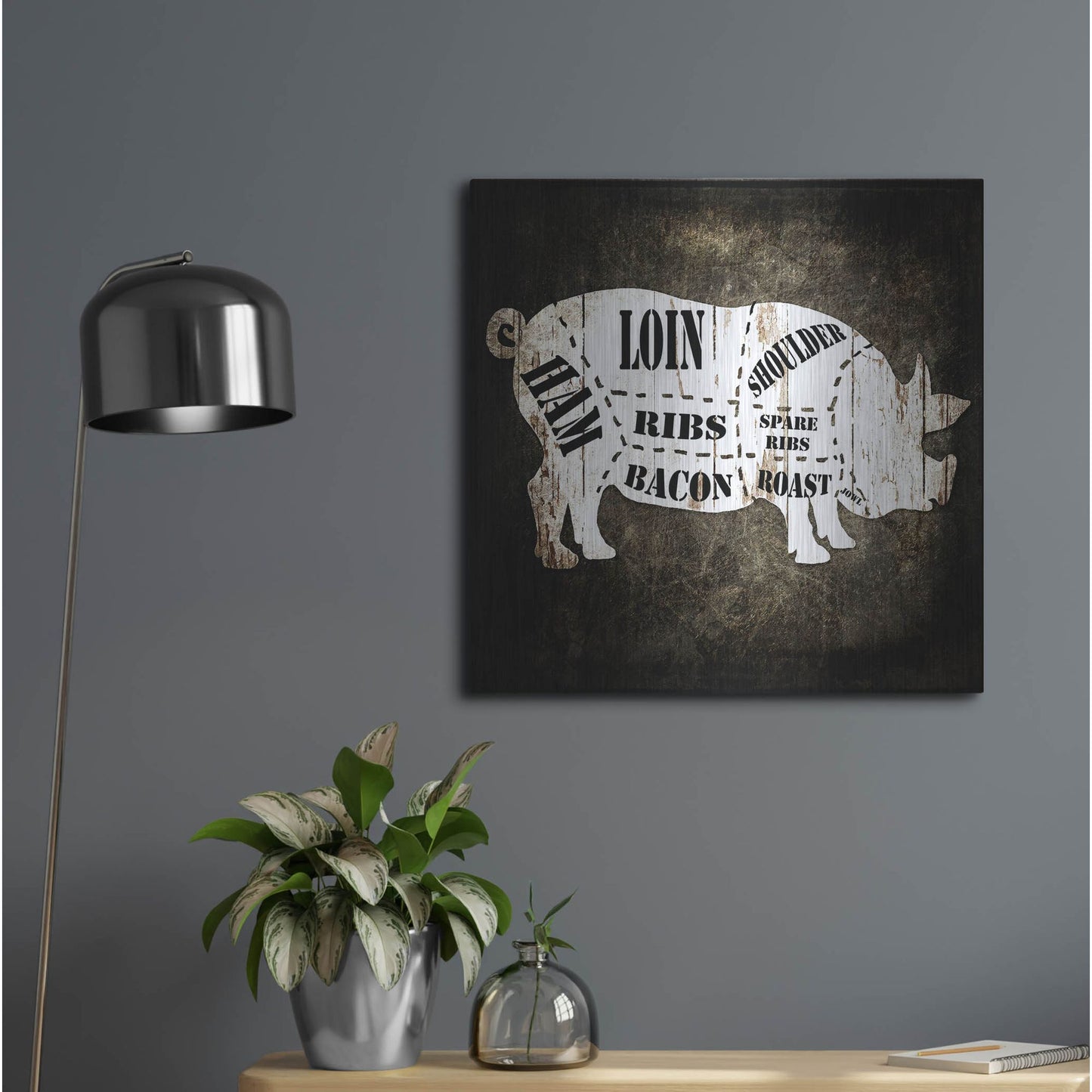 Luxe Metal Art 'Butcher Shop I' by Lightbox Journal, Metal Wall Art,24x24