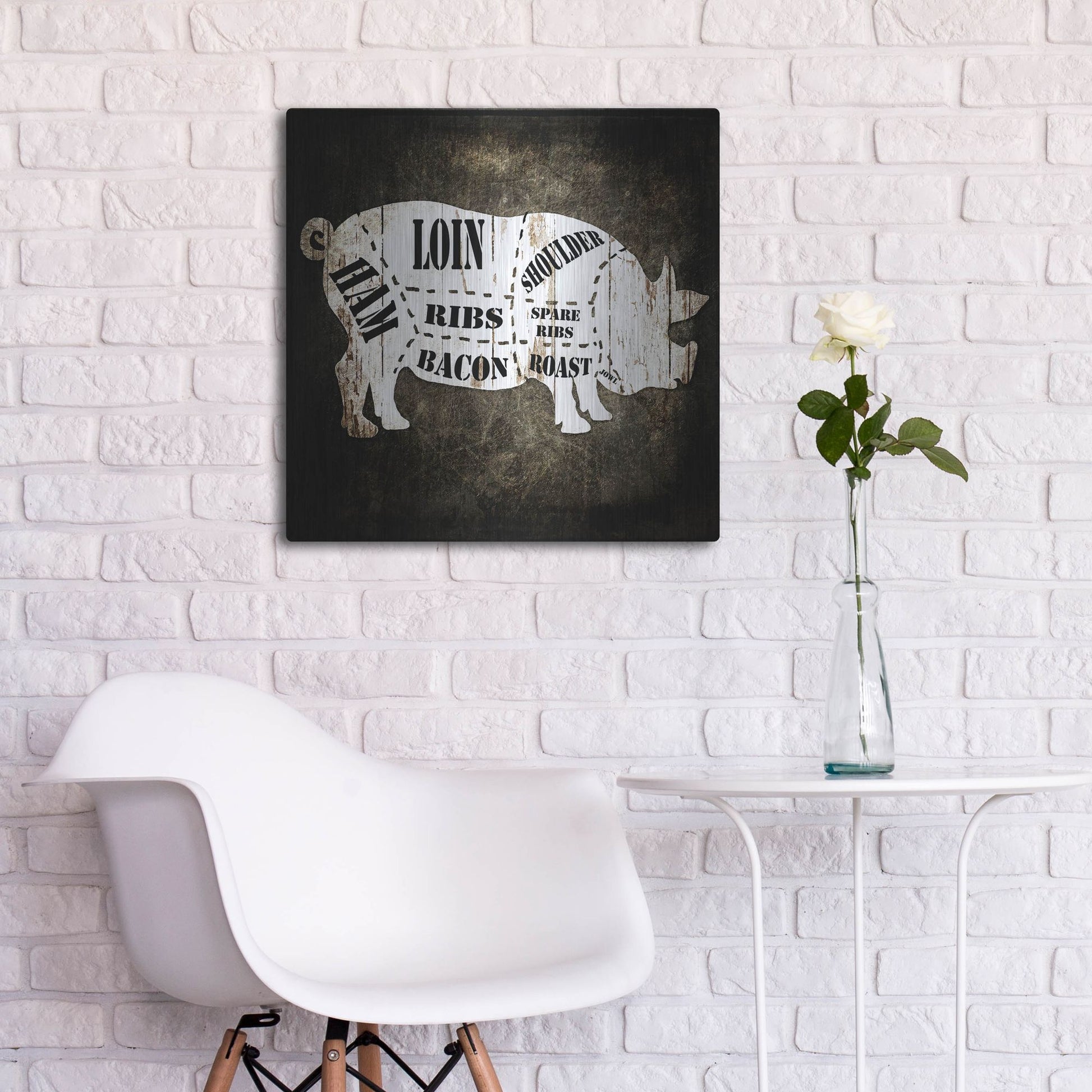 Luxe Metal Art 'Butcher Shop I' by Lightbox Journal, Metal Wall Art,24x24