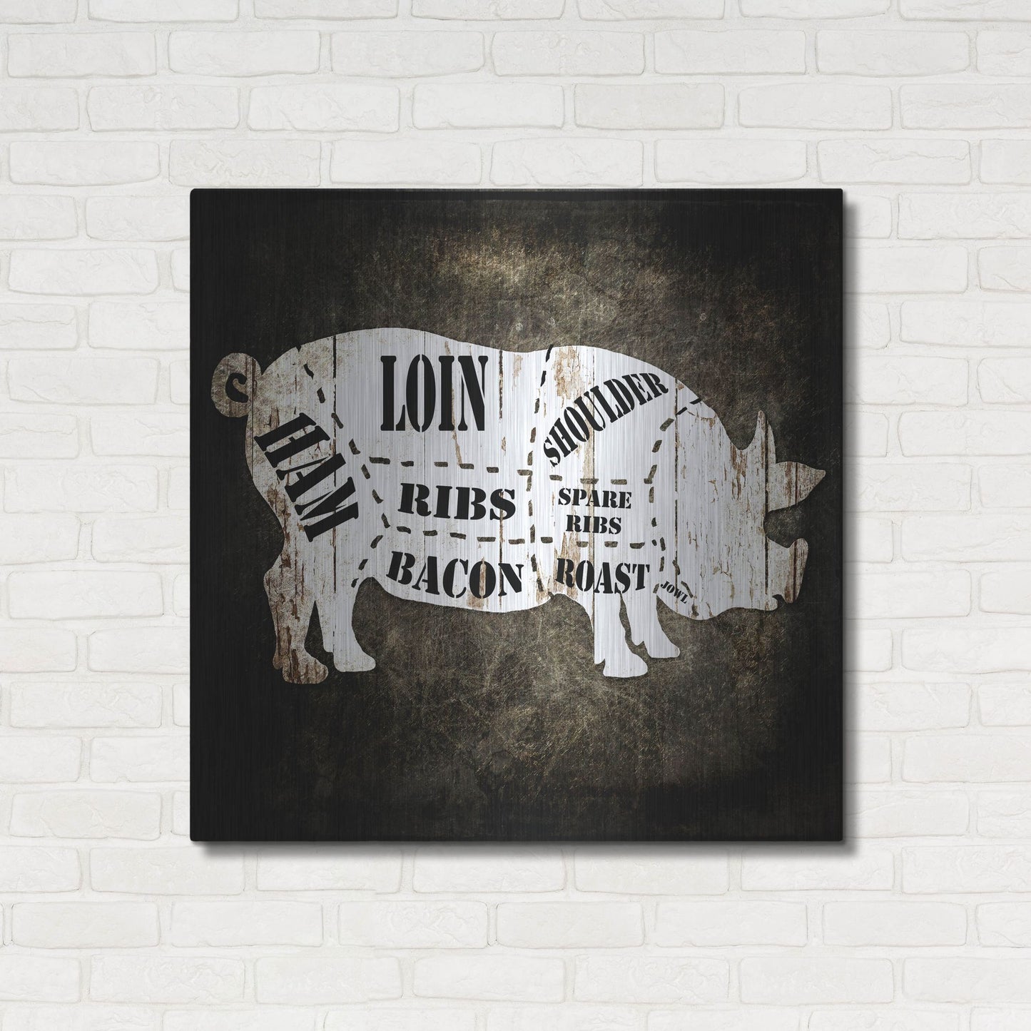 Luxe Metal Art 'Butcher Shop I' by Lightbox Journal, Metal Wall Art,36x36