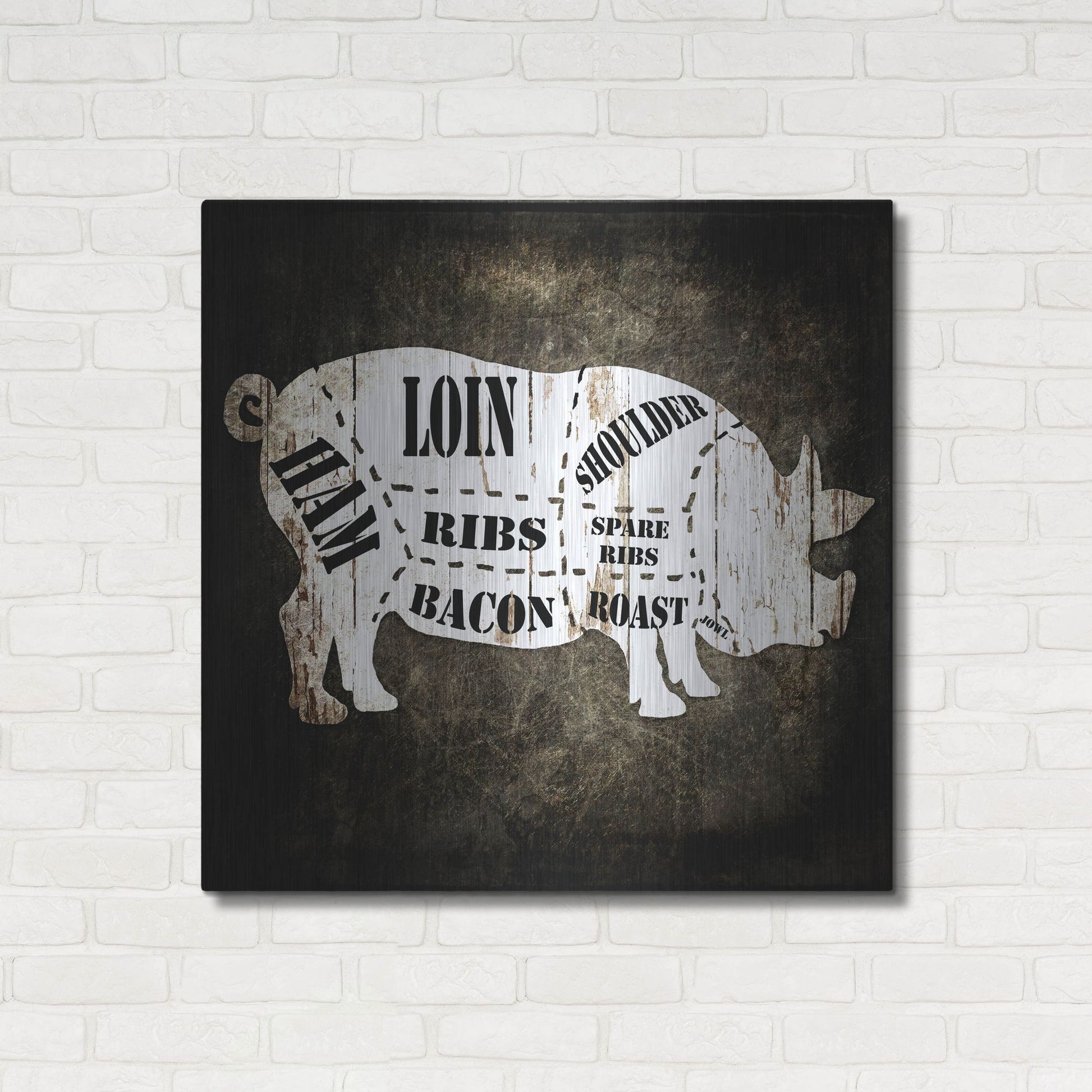 Luxe Metal Art 'Butcher Shop I' by Lightbox Journal, Metal Wall Art,36x36