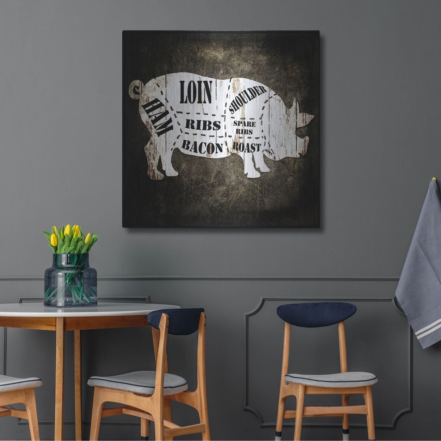 Luxe Metal Art 'Butcher Shop I' by Lightbox Journal, Metal Wall Art,36x36