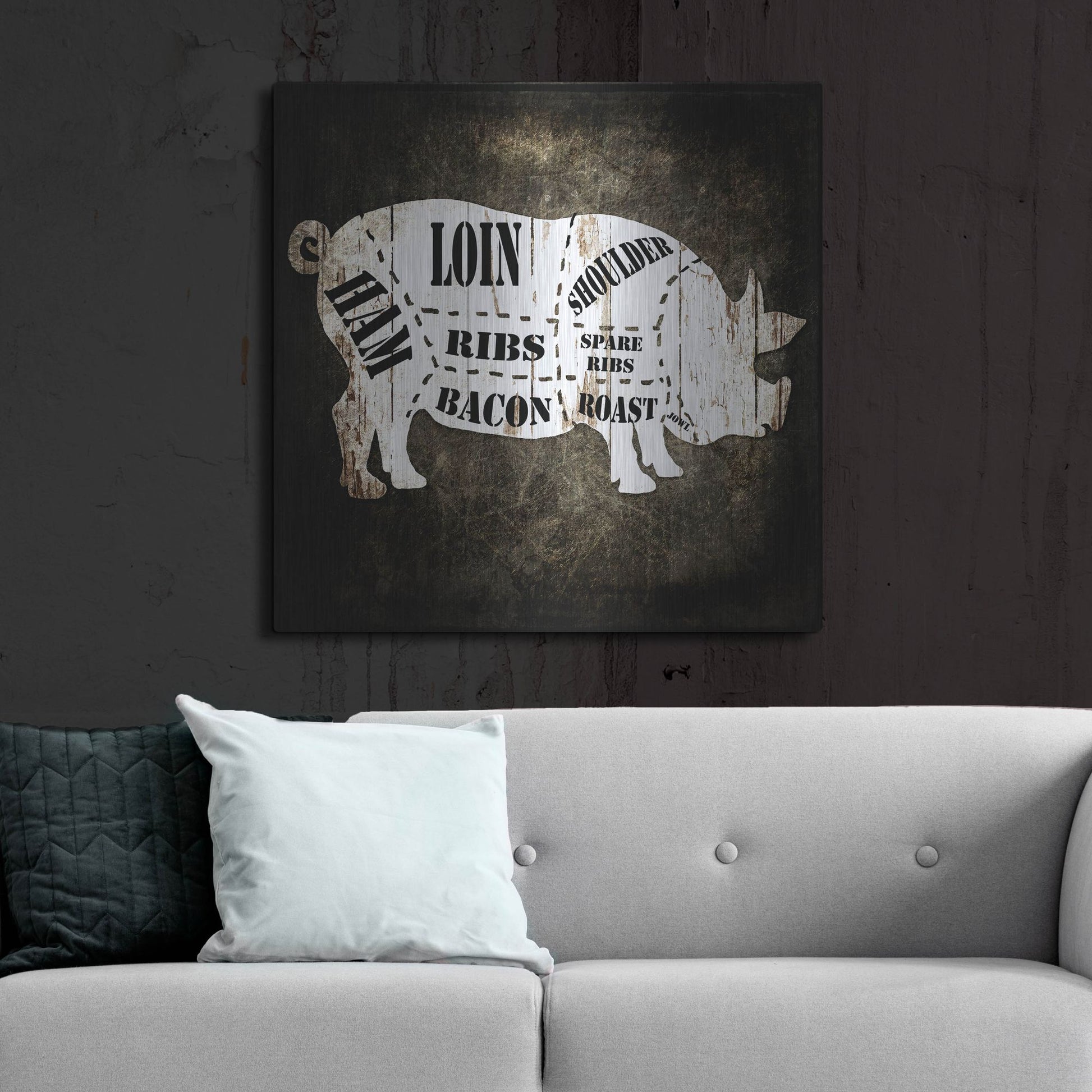 Luxe Metal Art 'Butcher Shop I' by Lightbox Journal, Metal Wall Art,36x36