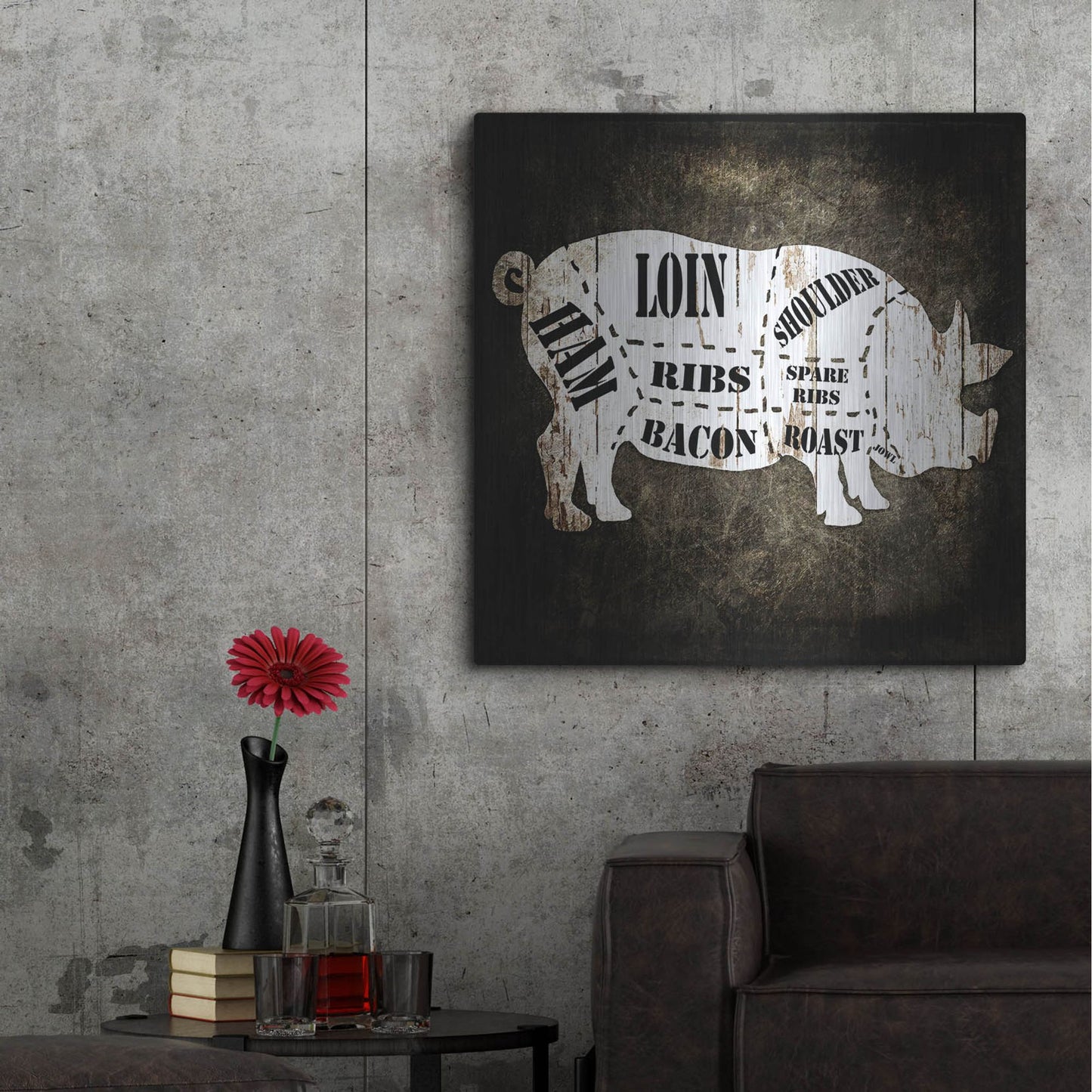 Luxe Metal Art 'Butcher Shop I' by Lightbox Journal, Metal Wall Art,36x36
