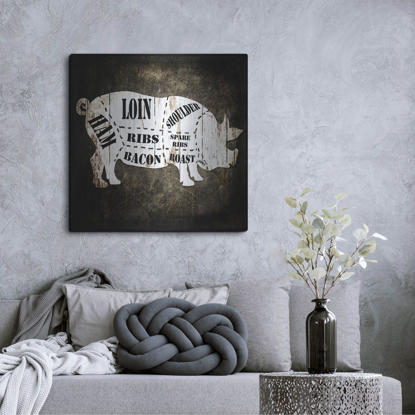 Luxe Metal Art 'Butcher Shop I' by Lightbox Journal, Metal Wall Art,36x36