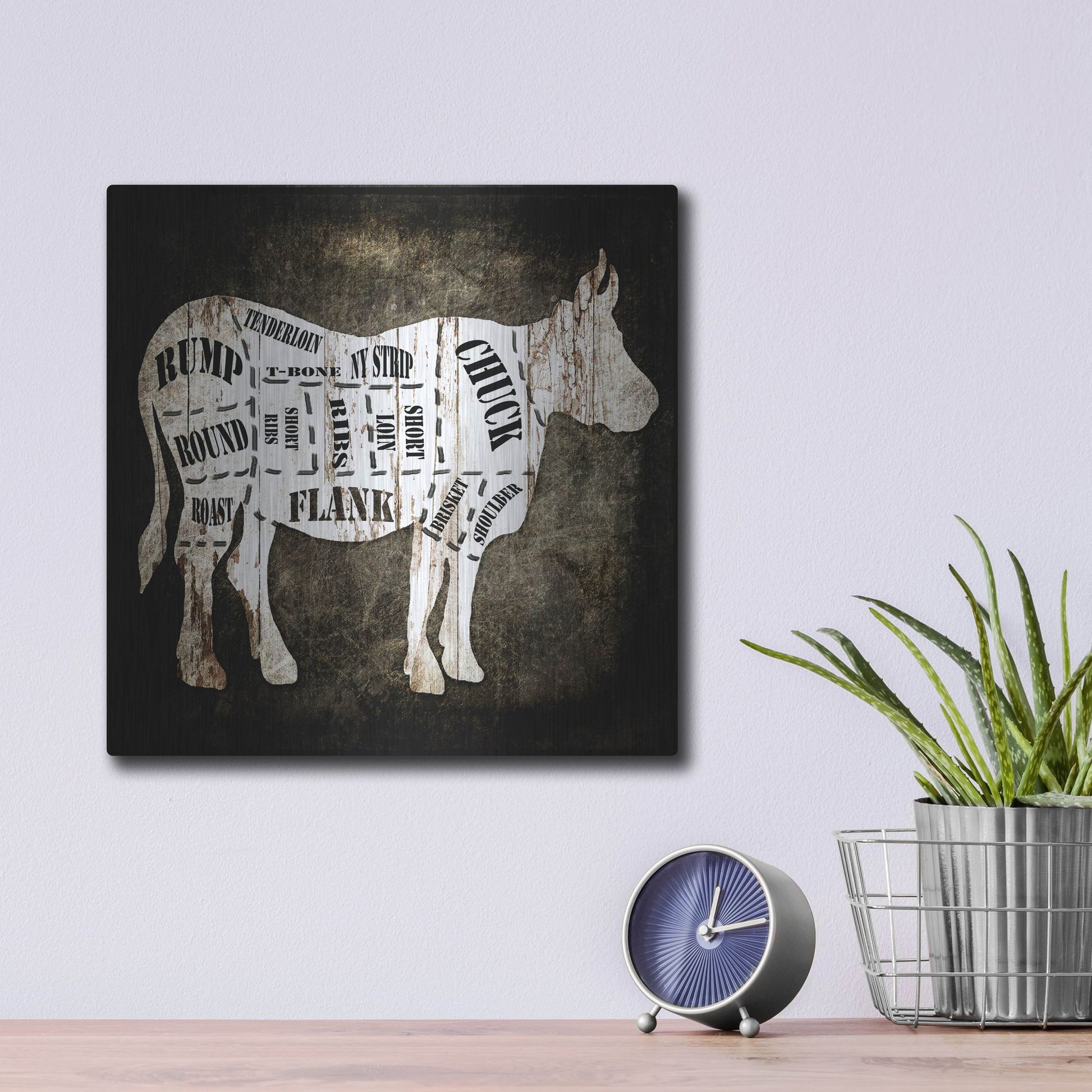 Luxe Metal Art 'Butcher Shop II' by Lightbox Journal, Metal Wall Art,12x12