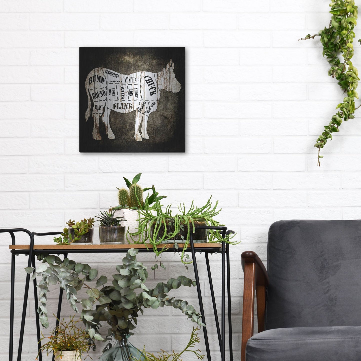 Luxe Metal Art 'Butcher Shop II' by Lightbox Journal, Metal Wall Art,12x12