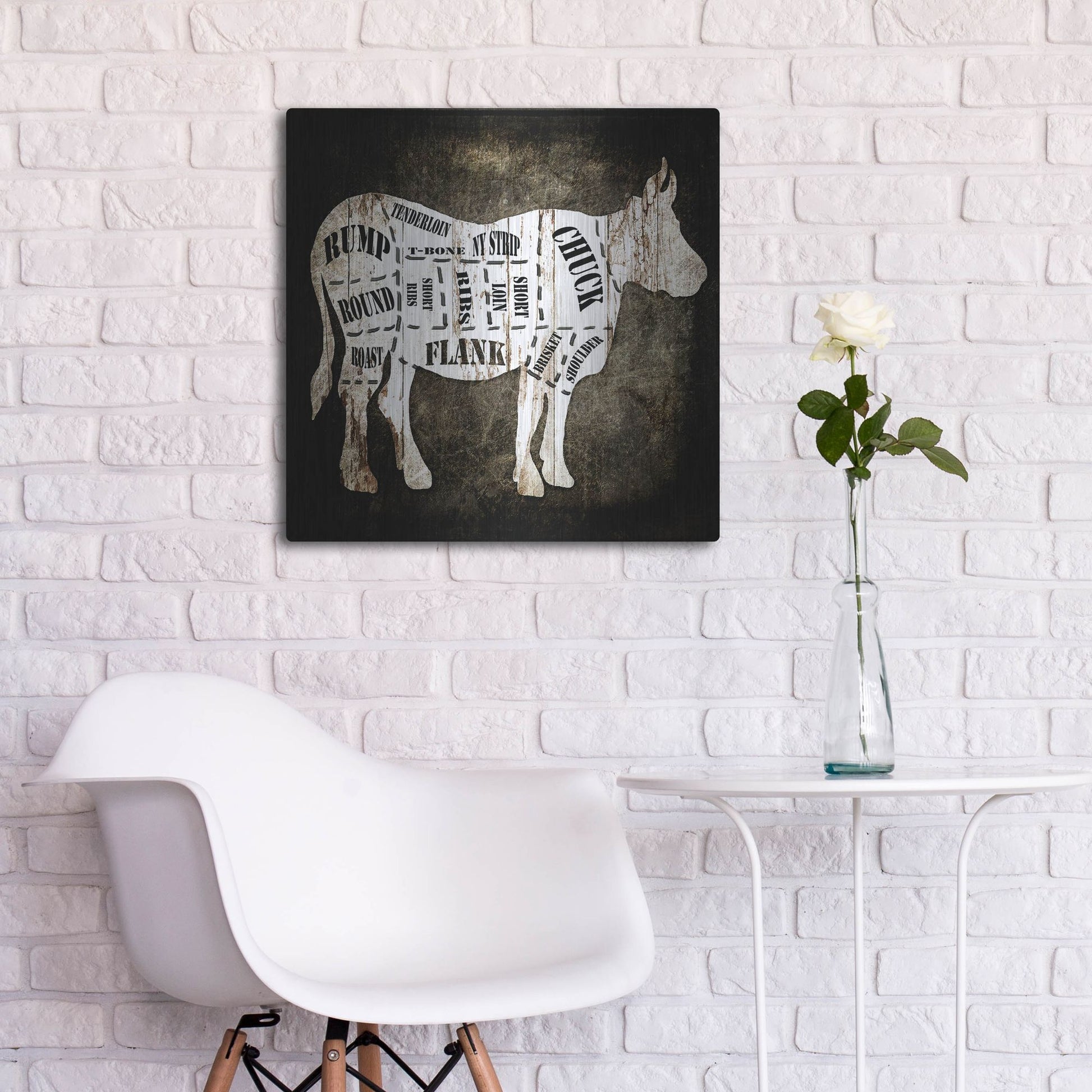 Luxe Metal Art 'Butcher Shop II' by Lightbox Journal, Metal Wall Art,24x24