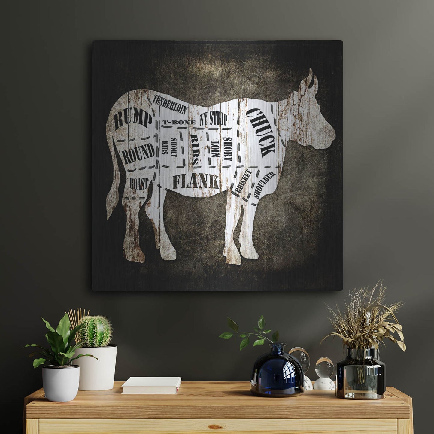 Luxe Metal Art 'Butcher Shop II' by Lightbox Journal, Metal Wall Art,24x24
