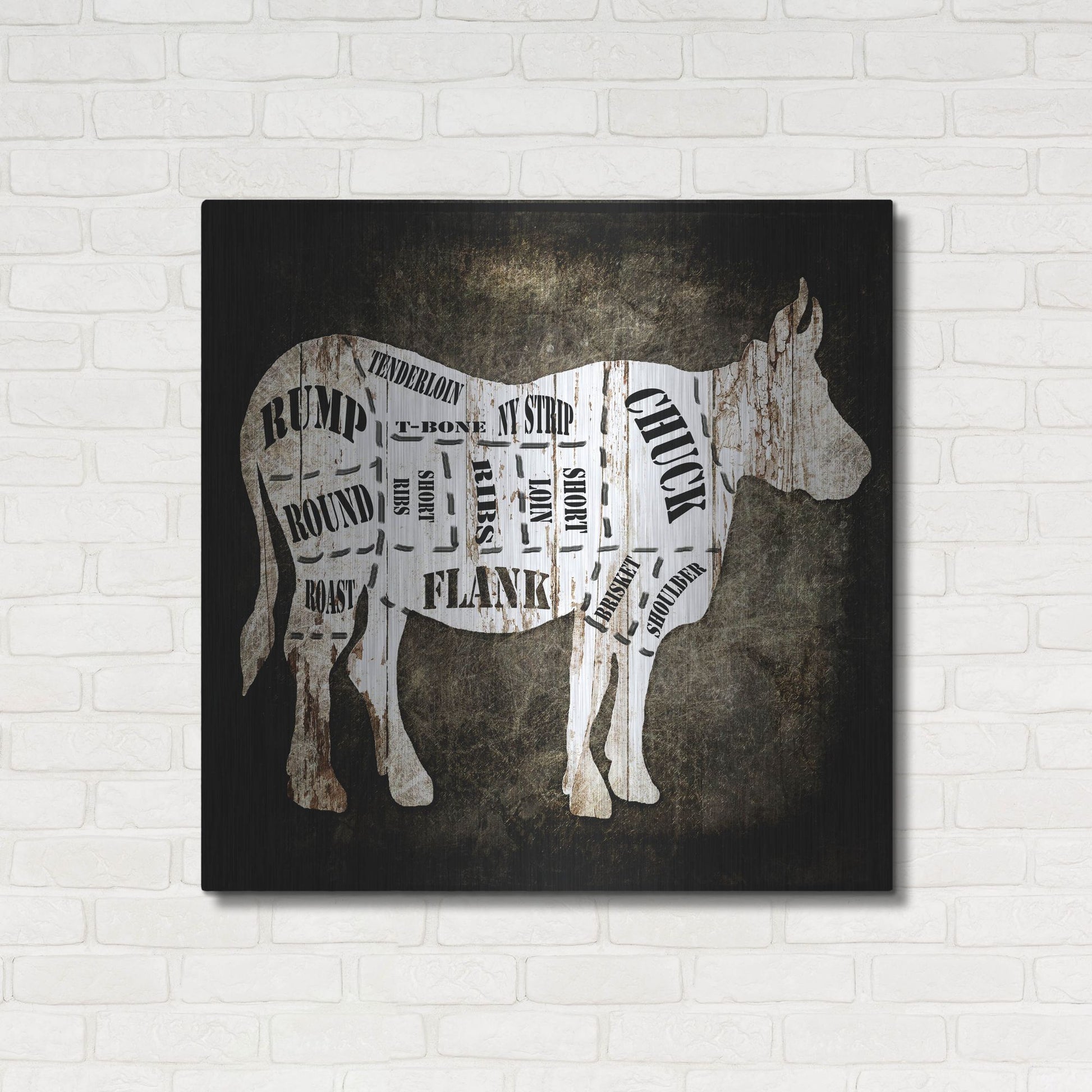 Luxe Metal Art 'Butcher Shop II' by Lightbox Journal, Metal Wall Art,36x36