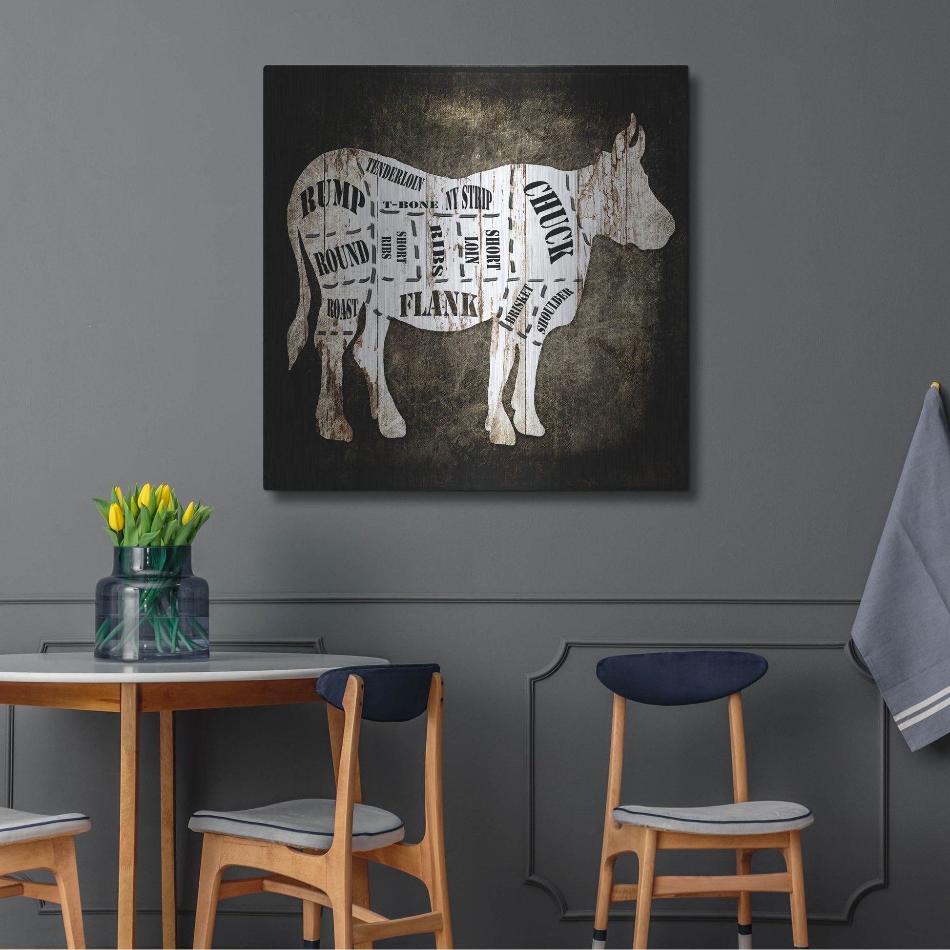 Luxe Metal Art 'Butcher Shop II' by Lightbox Journal, Metal Wall Art,36x36