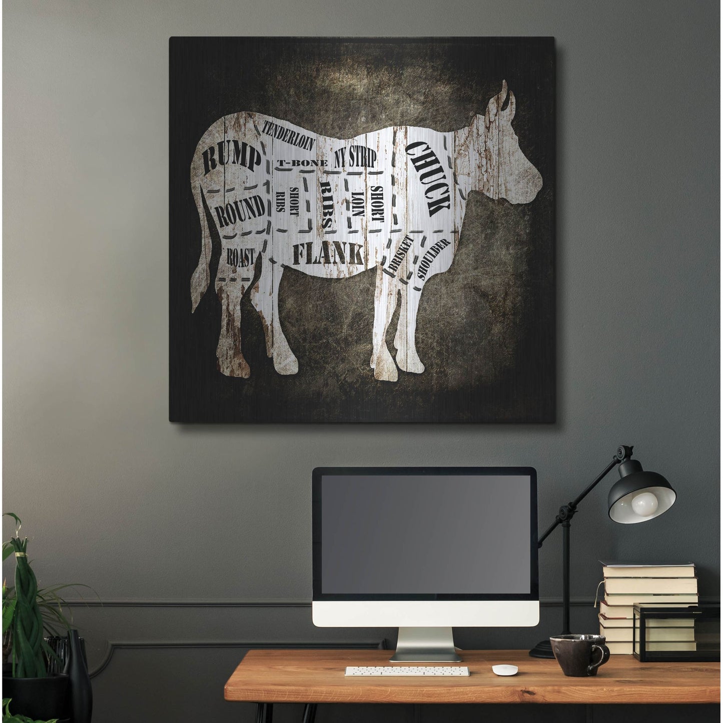 Luxe Metal Art 'Butcher Shop II' by Lightbox Journal, Metal Wall Art,36x36