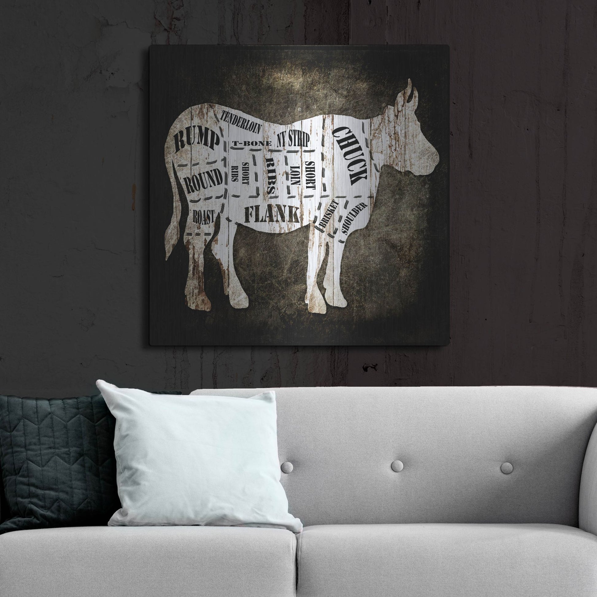 Luxe Metal Art 'Butcher Shop II' by Lightbox Journal, Metal Wall Art,36x36