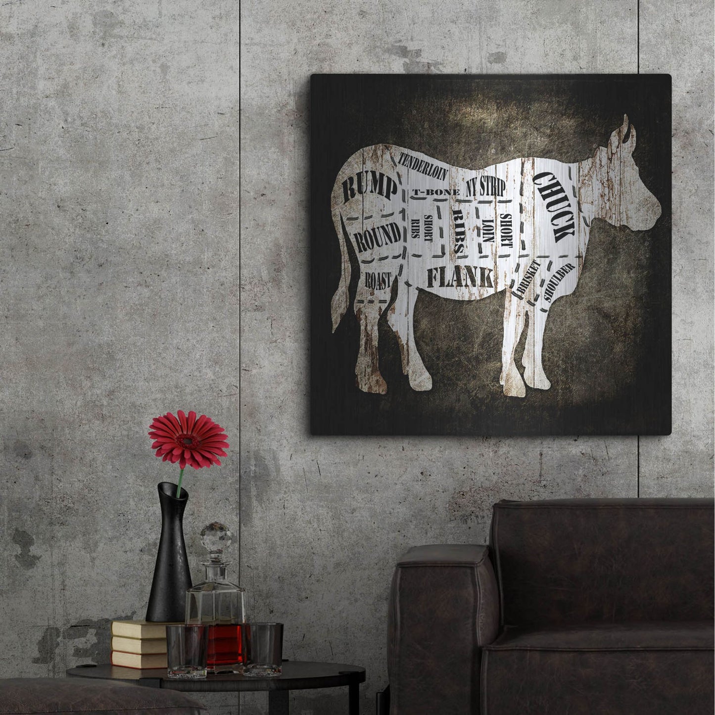 Luxe Metal Art 'Butcher Shop II' by Lightbox Journal, Metal Wall Art,36x36