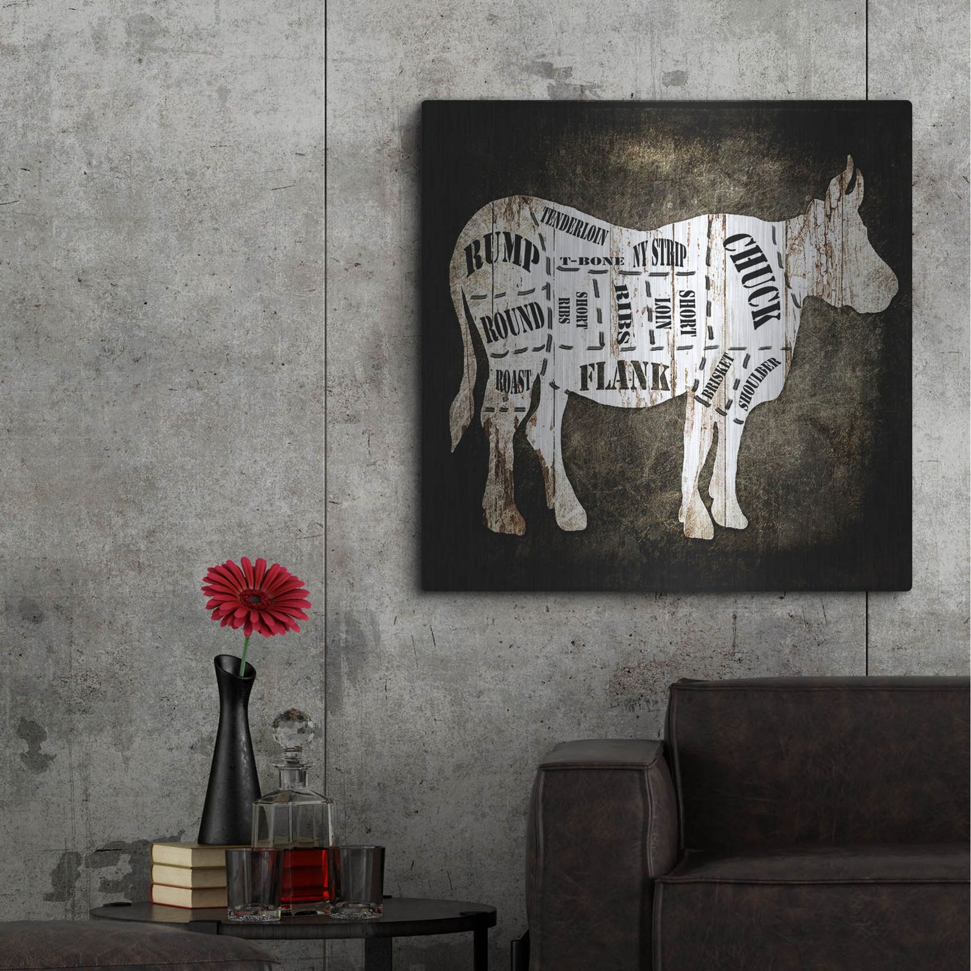 Luxe Metal Art 'Butcher Shop II' by Lightbox Journal, Metal Wall Art,36x36