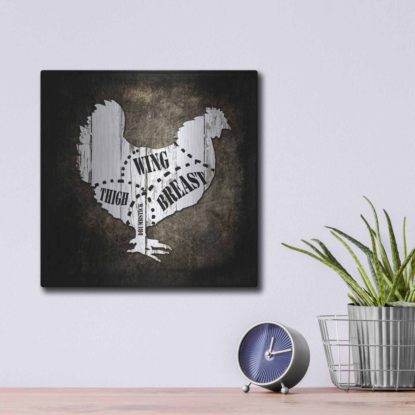 Luxe Metal Art 'Butcher Shop III' by Lightbox Journal, Metal Wall Art,12x12