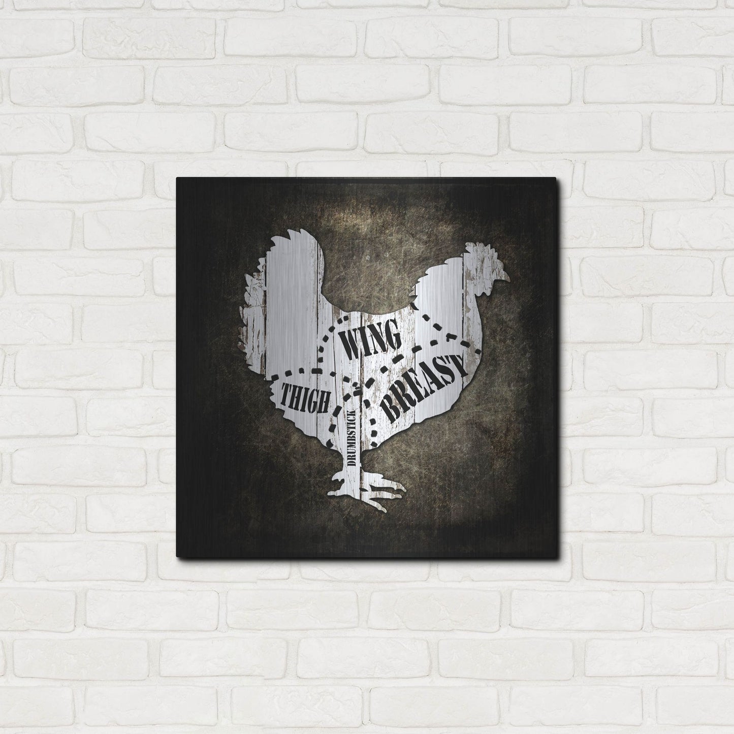 Luxe Metal Art 'Butcher Shop III' by Lightbox Journal, Metal Wall Art,24x24