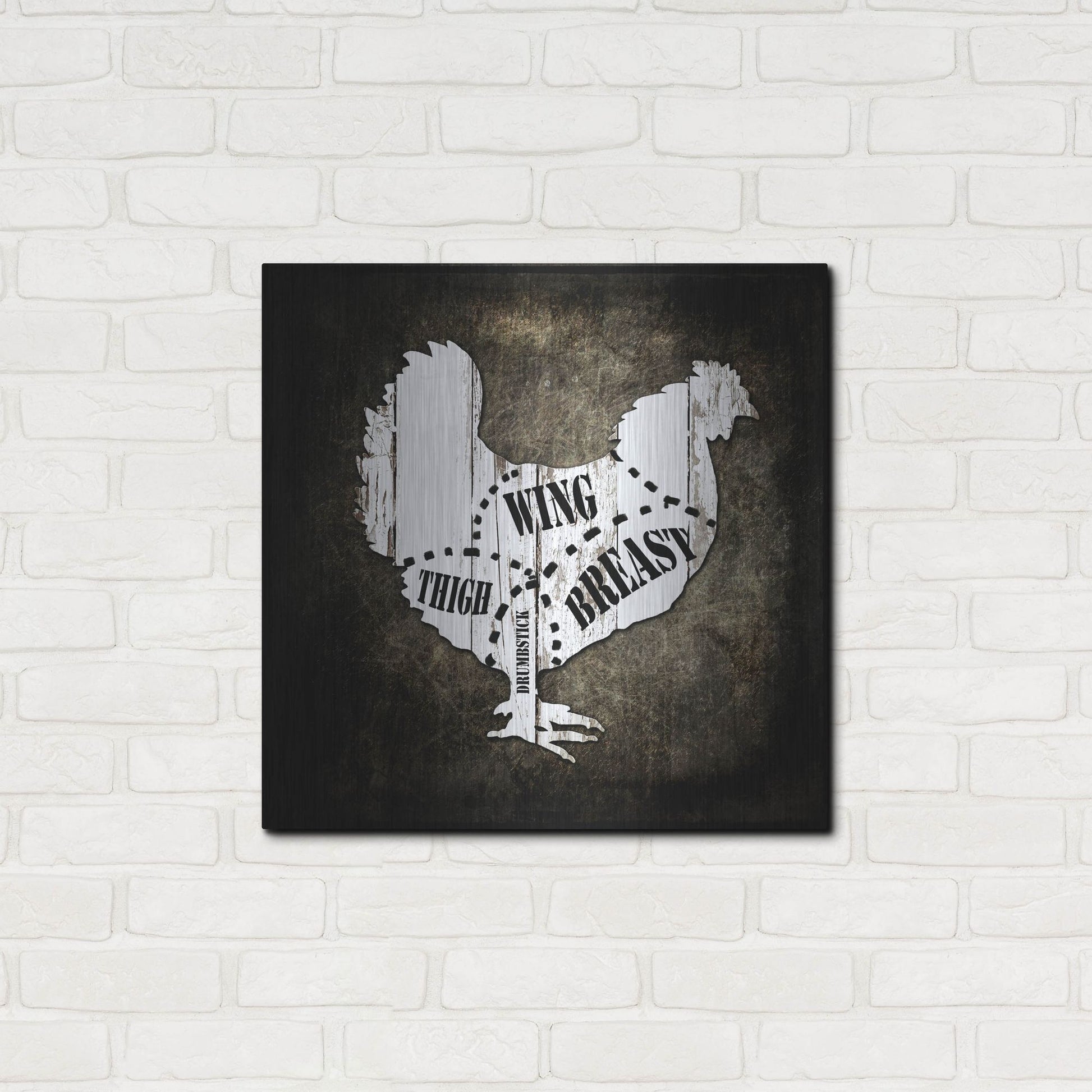 Luxe Metal Art 'Butcher Shop III' by Lightbox Journal, Metal Wall Art,24x24