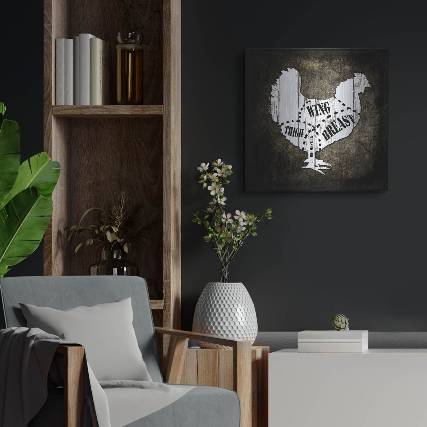 Luxe Metal Art 'Butcher Shop III' by Lightbox Journal, Metal Wall Art,24x24