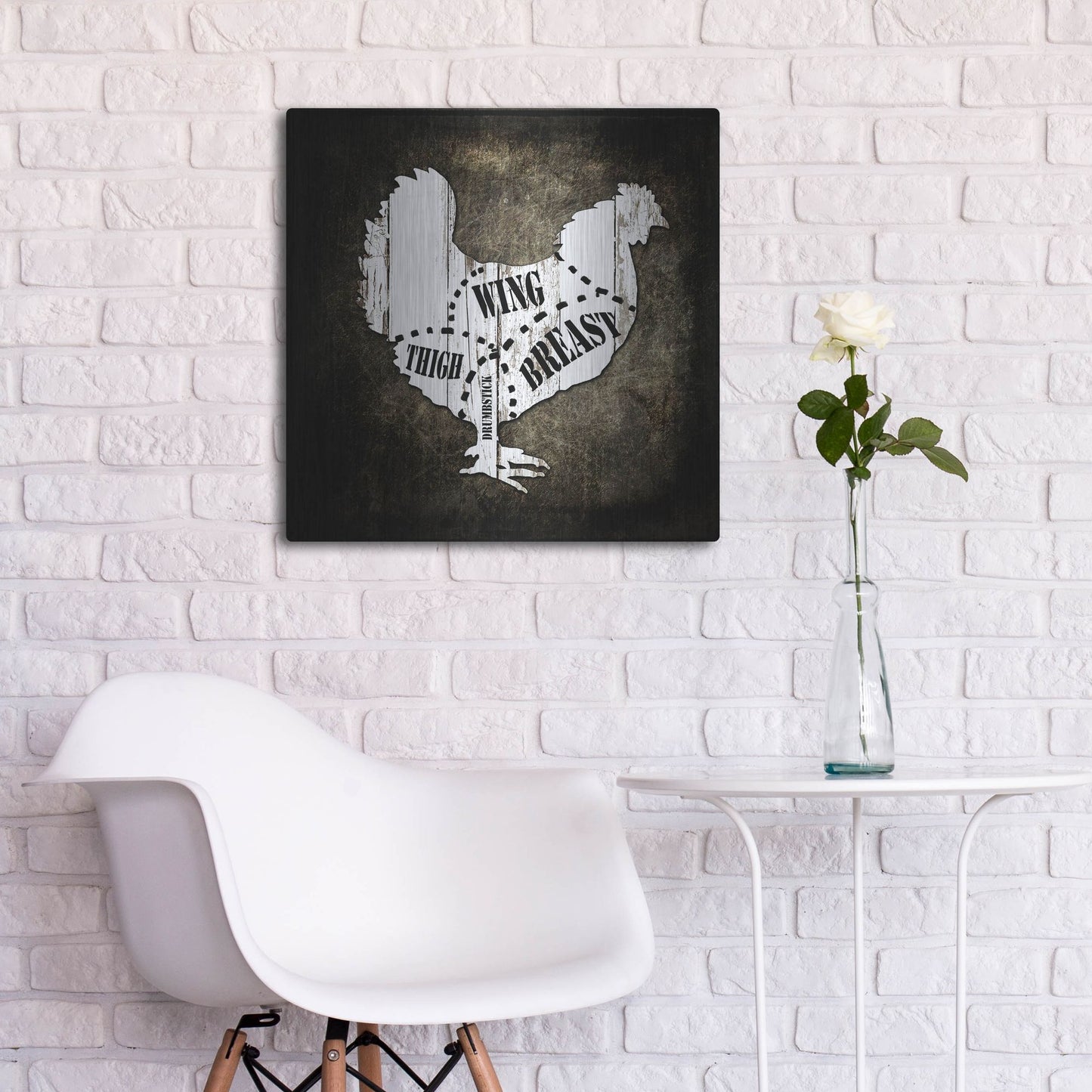 Luxe Metal Art 'Butcher Shop III' by Lightbox Journal, Metal Wall Art,24x24