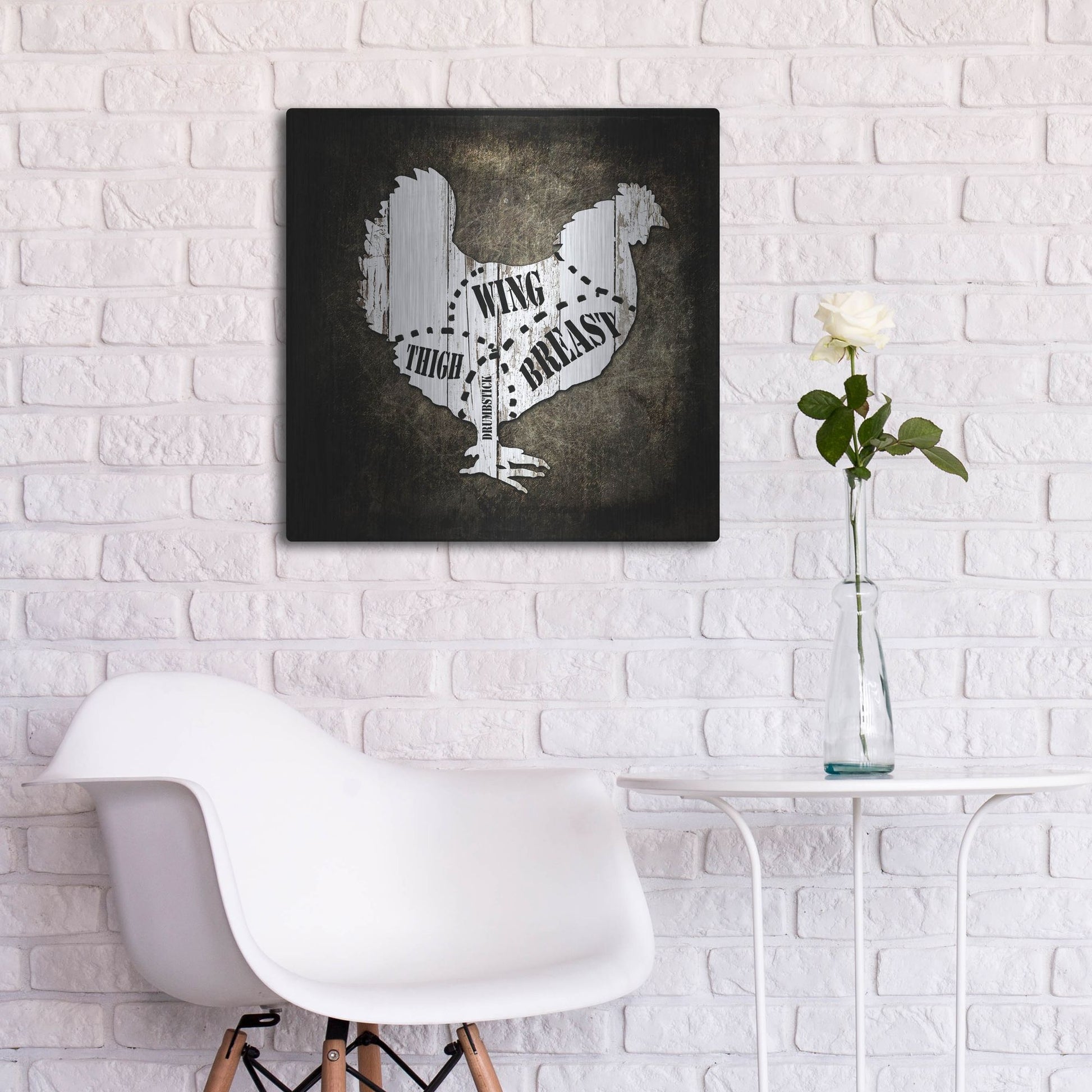 Luxe Metal Art 'Butcher Shop III' by Lightbox Journal, Metal Wall Art,24x24