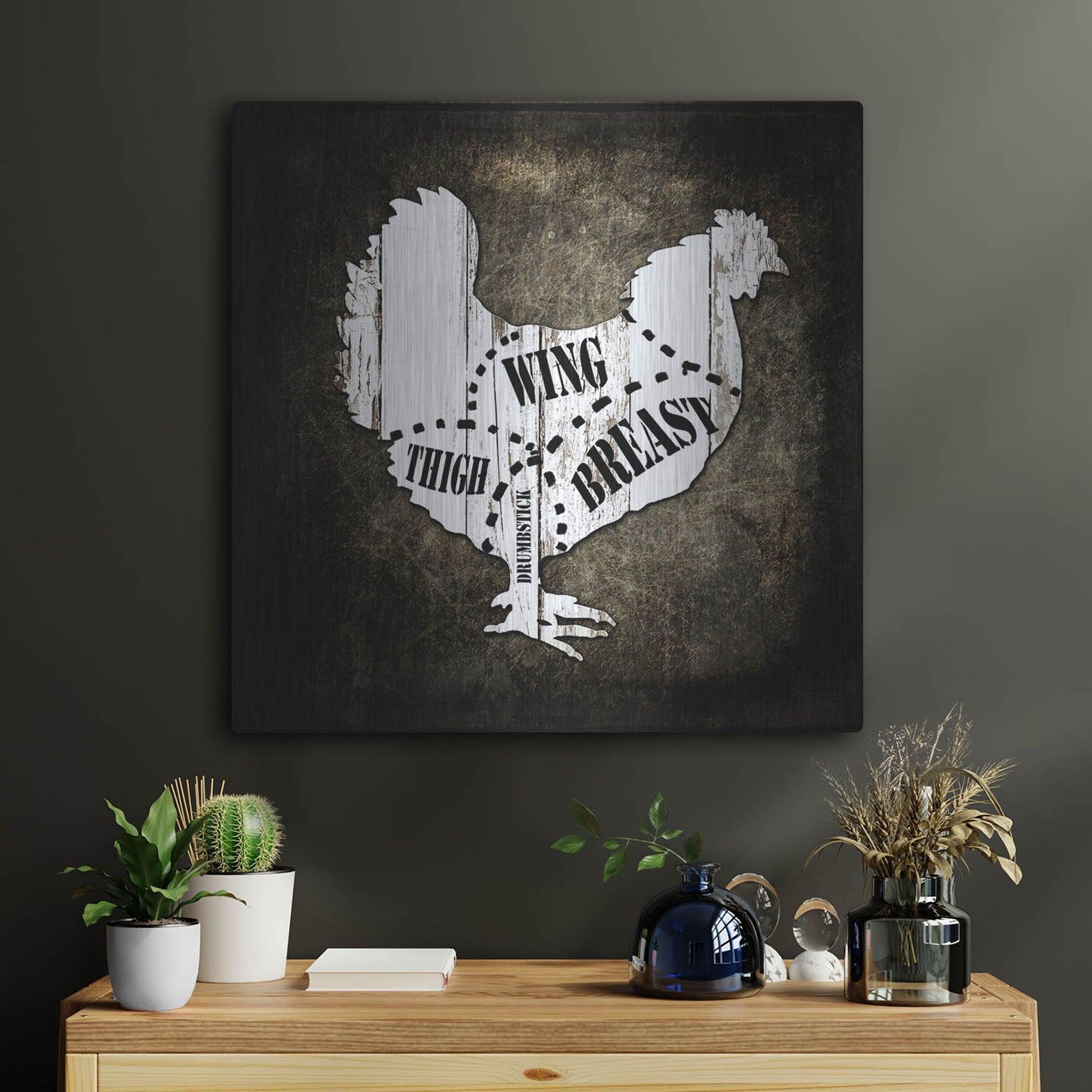 Luxe Metal Art 'Butcher Shop III' by Lightbox Journal, Metal Wall Art,24x24