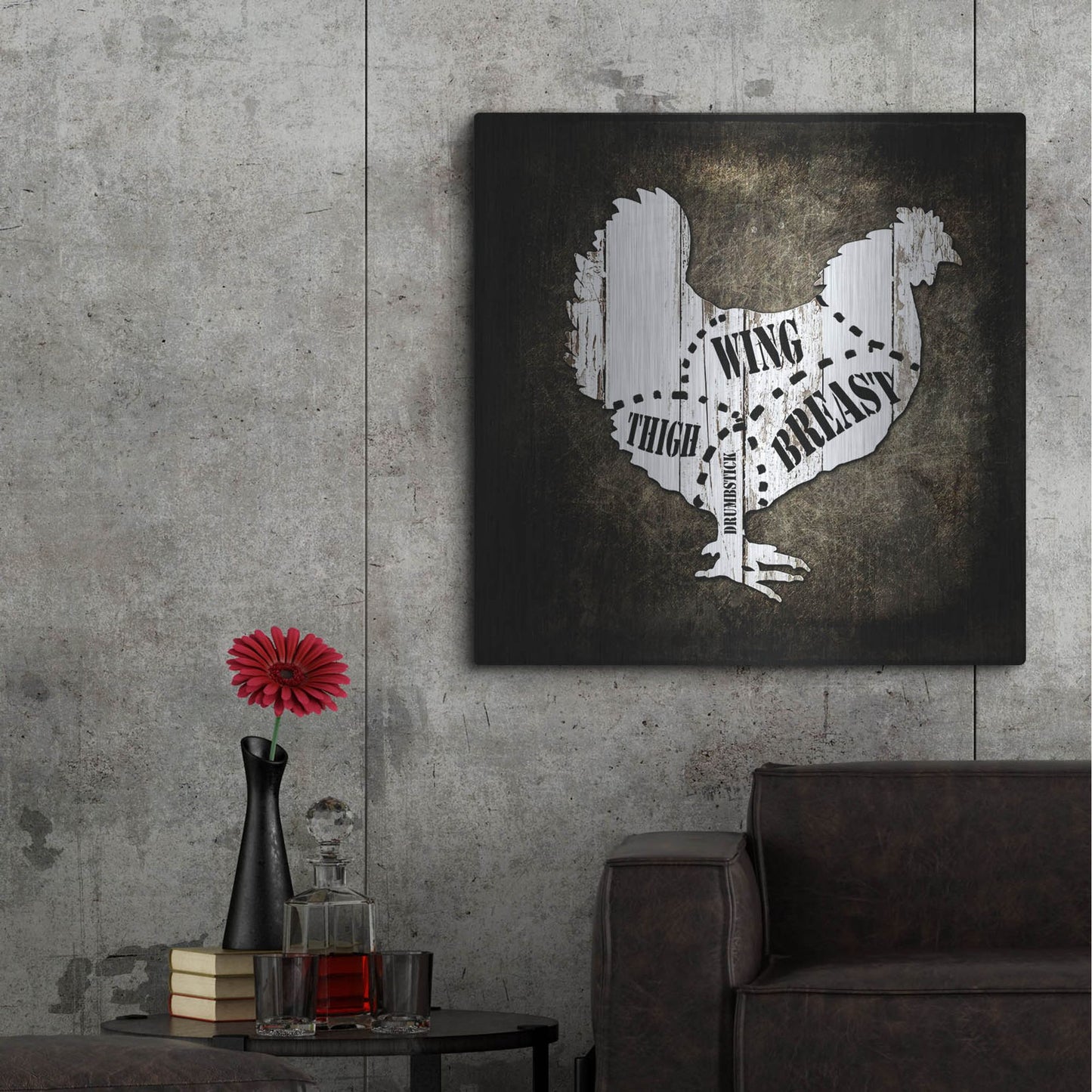 Luxe Metal Art 'Butcher Shop III' by Lightbox Journal, Metal Wall Art,36x36