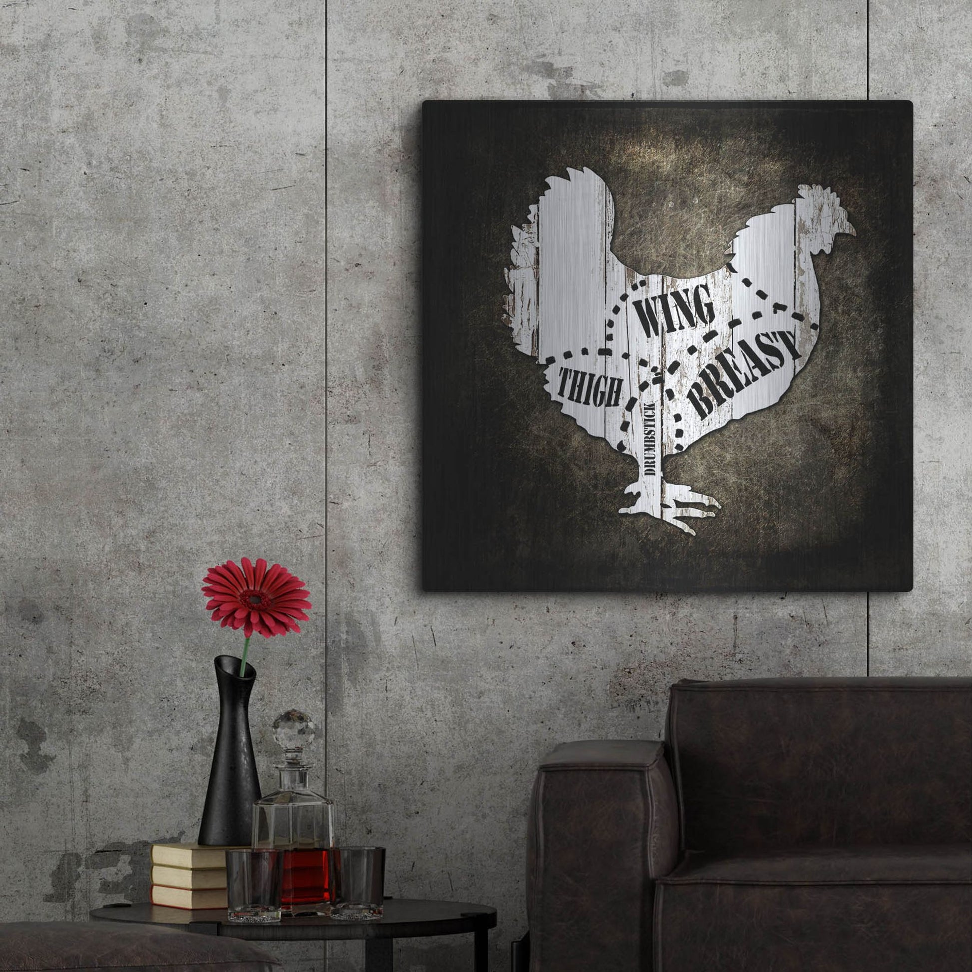 Luxe Metal Art 'Butcher Shop III' by Lightbox Journal, Metal Wall Art,36x36