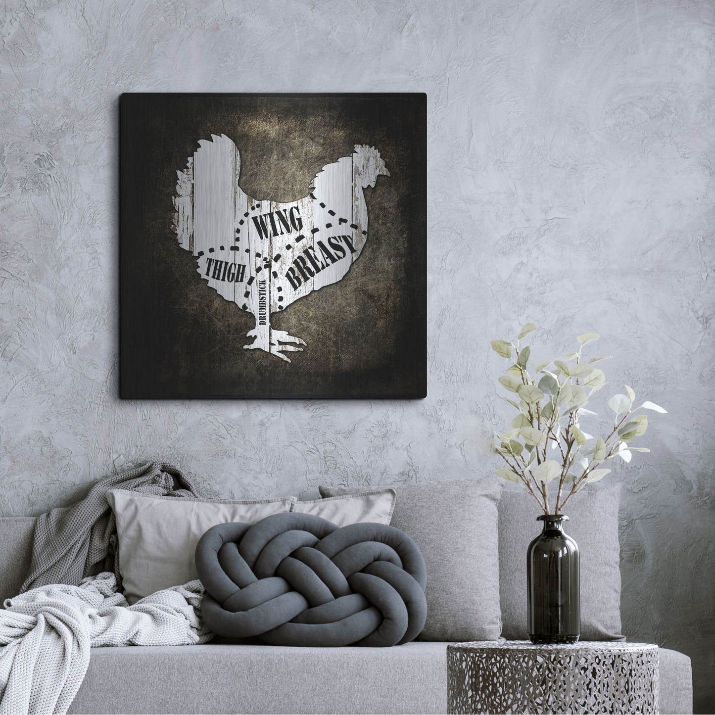 Luxe Metal Art 'Butcher Shop III' by Lightbox Journal, Metal Wall Art,36x36