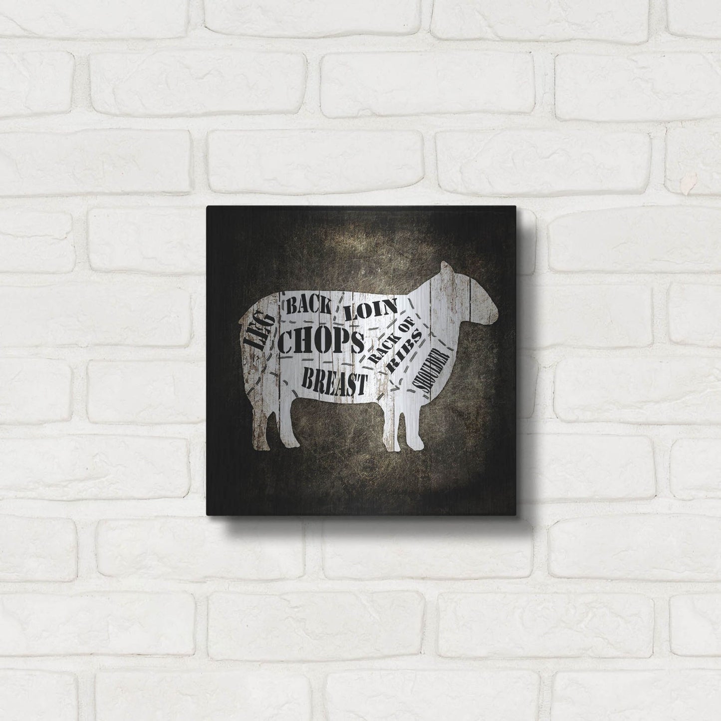 Luxe Metal Art 'Butcher Shop IV' by Lightbox Journal, Metal Wall Art,12x12