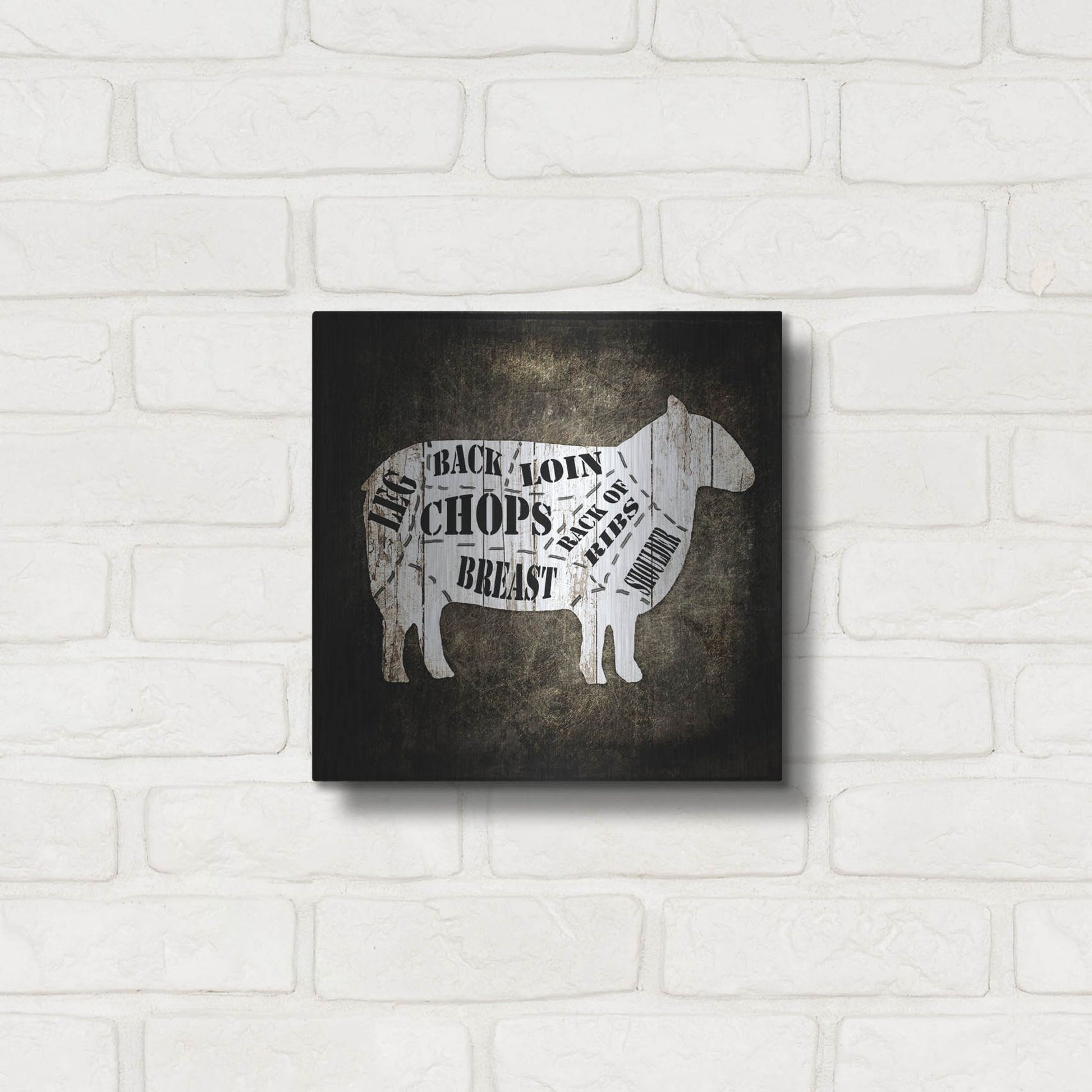 Luxe Metal Art 'Butcher Shop IV' by Lightbox Journal, Metal Wall Art,12x12