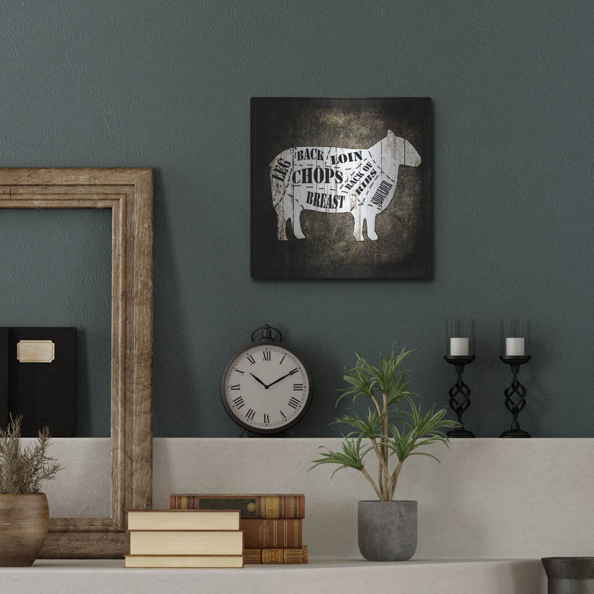 Luxe Metal Art 'Butcher Shop IV' by Lightbox Journal, Metal Wall Art,12x12