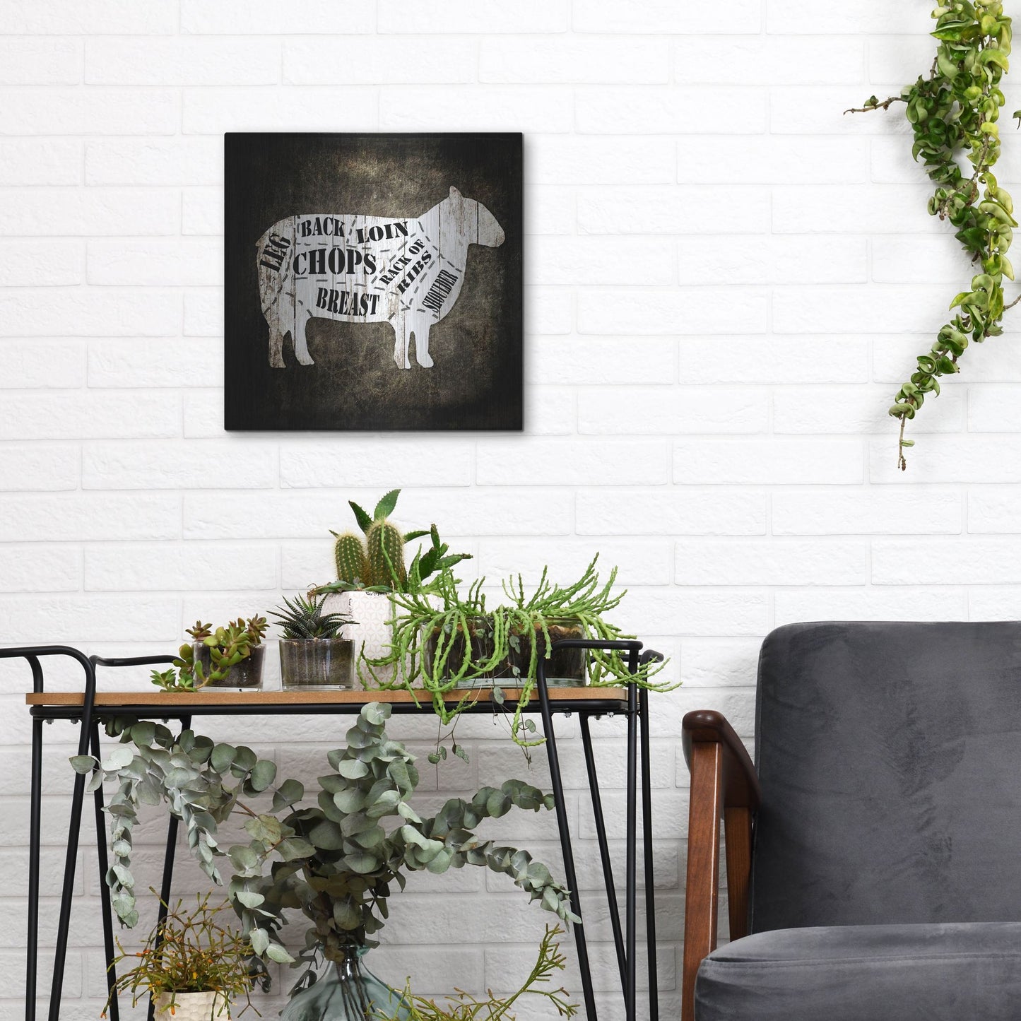 Luxe Metal Art 'Butcher Shop IV' by Lightbox Journal, Metal Wall Art,12x12