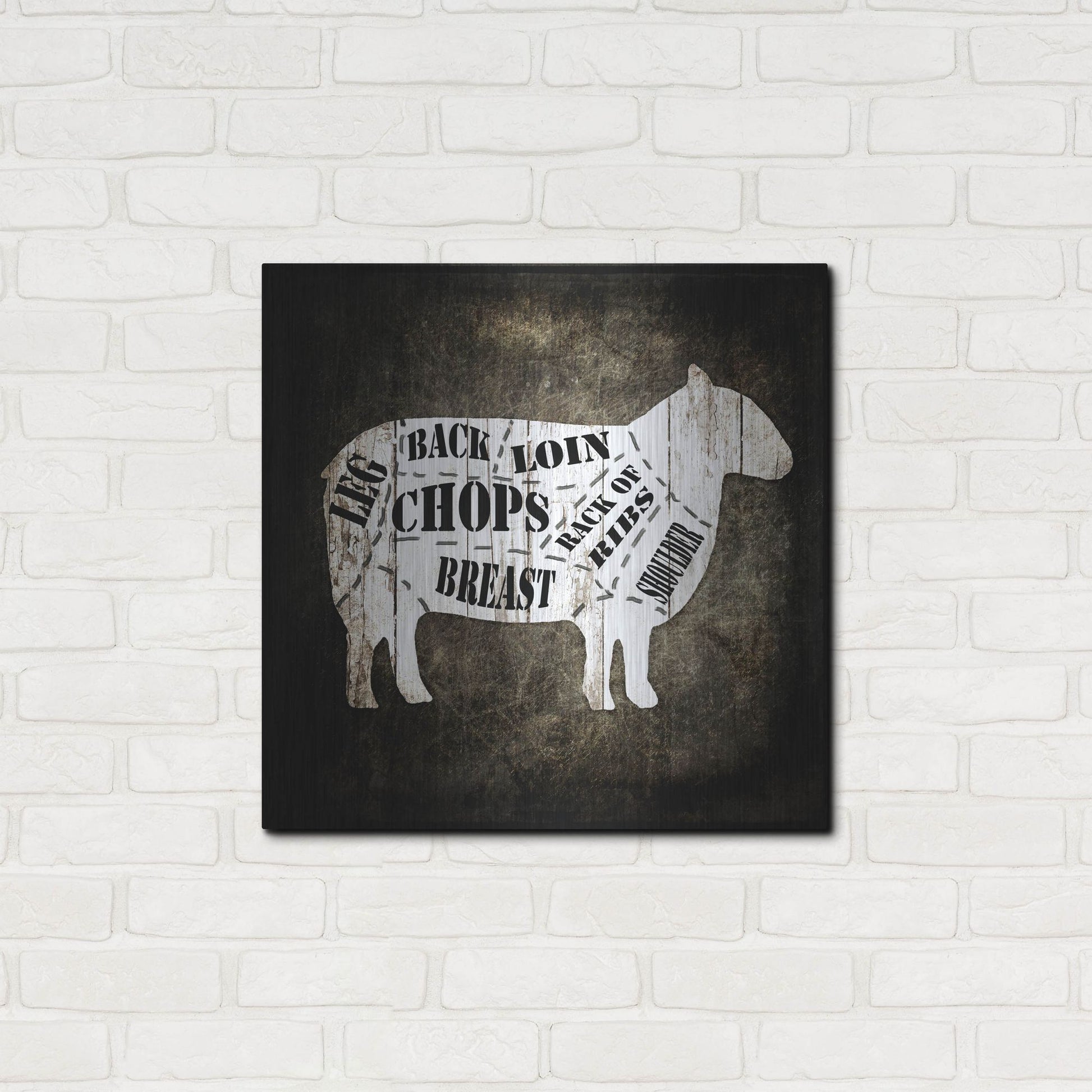 Luxe Metal Art 'Butcher Shop IV' by Lightbox Journal, Metal Wall Art,24x24