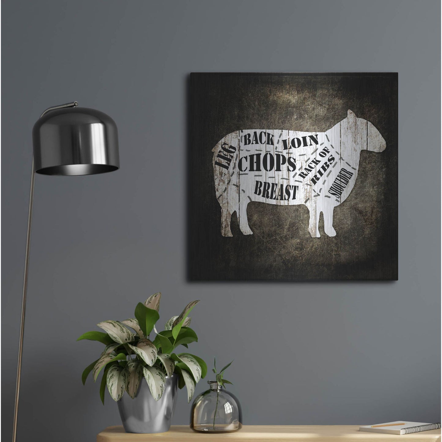 Luxe Metal Art 'Butcher Shop IV' by Lightbox Journal, Metal Wall Art,24x24